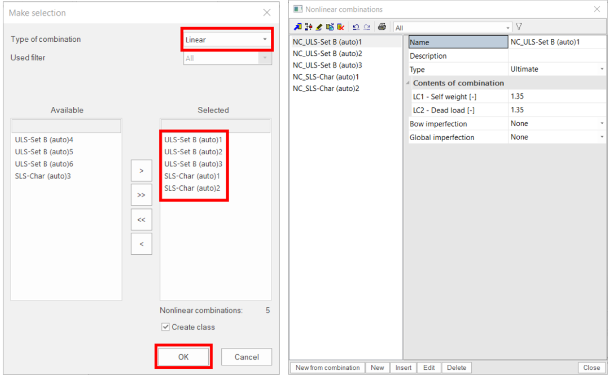 Generated nonlinear combinations from linear combination